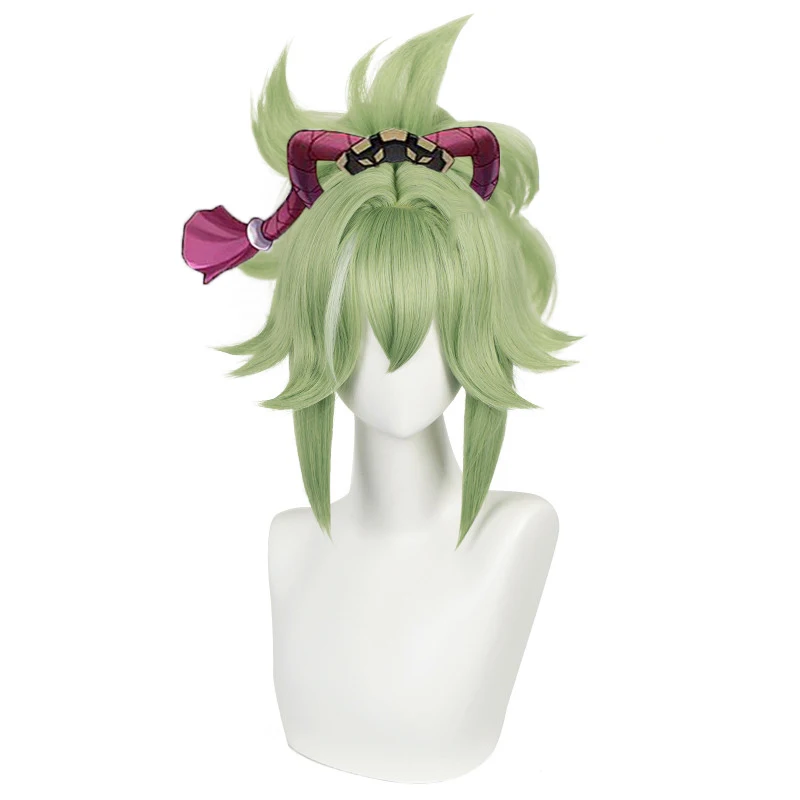 

Парик для косплея Genshin Impact Kuki Shinobu, термостойкий синтетический парик с зеленым конским хвостом для Хэллоуина, вечеринки, ролевых игр, карнава...