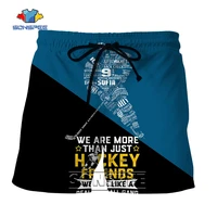 sonspee sports game hockey 3d print mens beach shorts casual hip hop short pants street fashion trend oversized baggy shorts