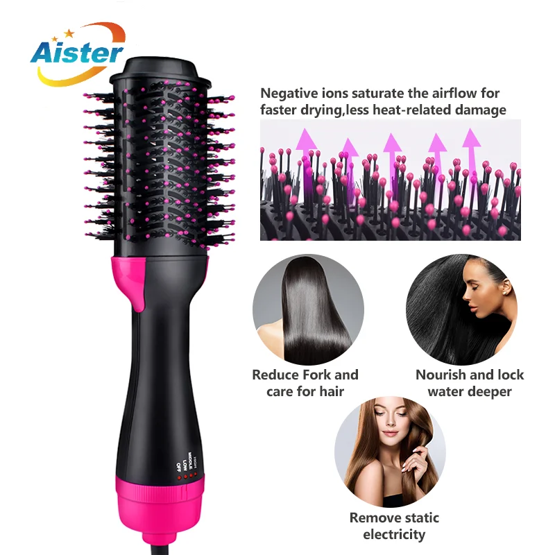 

One Step Hot Air Brush Styler and Volumizer Hair Dryer Straightener Curler Comb Roller One Step Electric Ion Blow Dryer Brush
