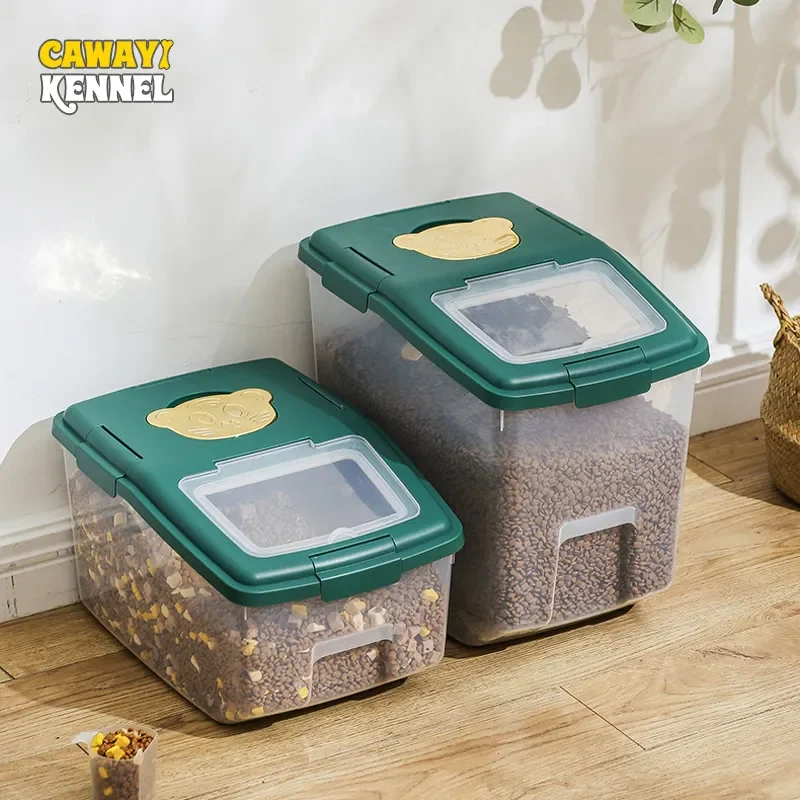 

CAWAYI KENNEL Pet Food Storage Barrel Dry Dog 7.5/10 Kg Double Sealed Moisture-proof Container Cat for Small Breeds Dog Cat Home