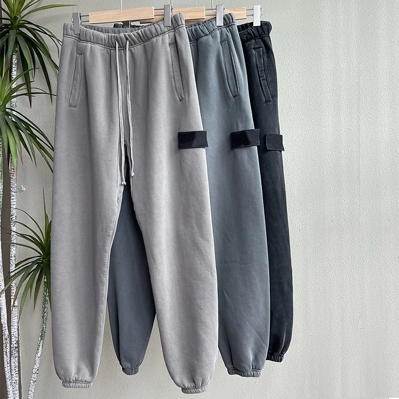 

Drawstring Sweatpants Men Streetwear Sports Fleece Pants Spring Winter Casual Trousers Trekking 0774-4