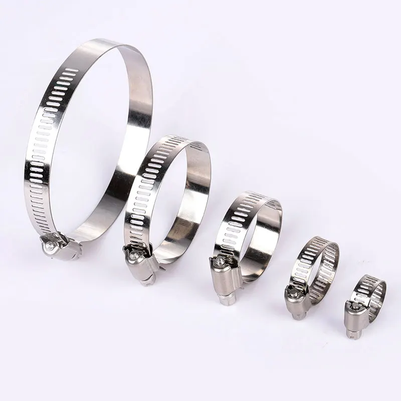 

10Pcs Adjustable Screw Worm Gear Drive Fixed Wire Hose Clamp 201 Stainless Steel Hose Hoop Pipe Clamp Band Clip 8-197mm