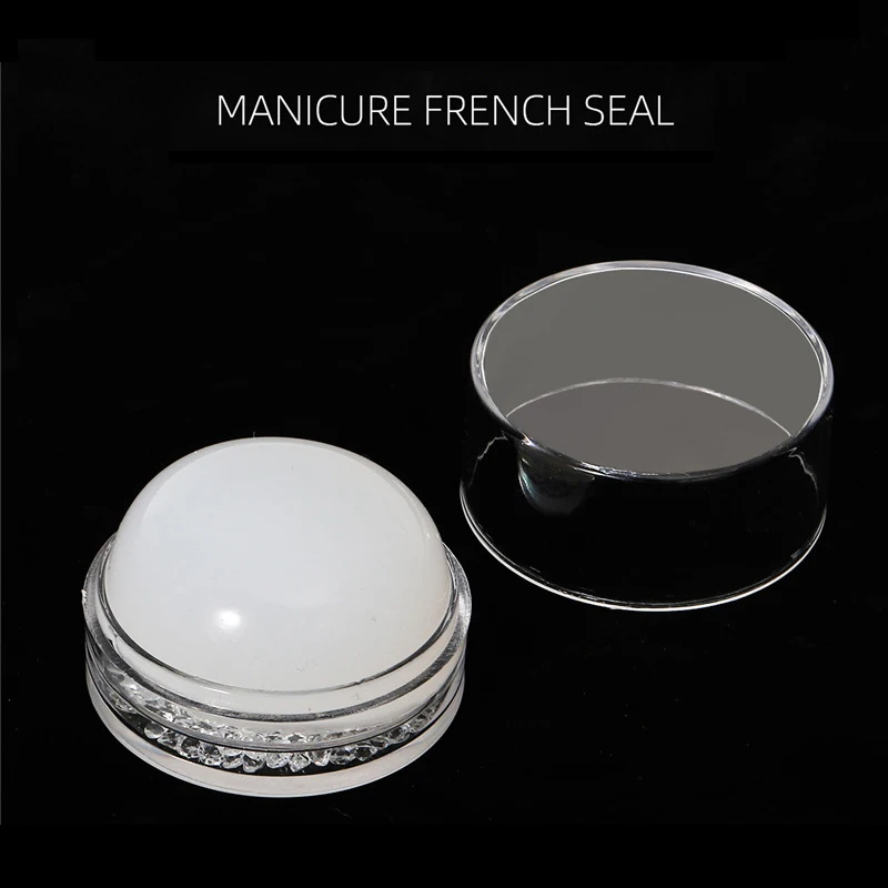 Кремовый алмазный штамп для ногтей с желе силиконовый французских маникюрный