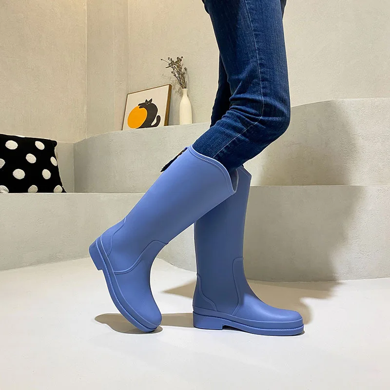 2023 New Women's Tall Rain Boots Kitchen Waterproof Non-slip Rain Boots Women Fashion Outdoor Work Boots Novo Em Botas Femininas