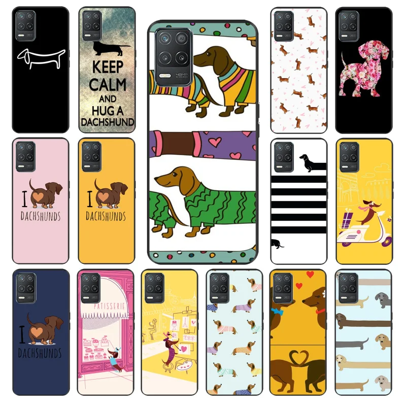 

Cute cartoon Dachshund dog Phone Case for OPPO Realme 8 7 6 6Pro 7Pro 8Pro 6i 5i C3 C21 C21Y C11 C15 C20 C25 X3 SuperZoom