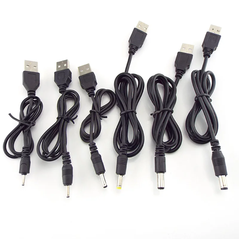 

USB к DC 3,5*1,35 мм 2,0*0,6 мм 2,5*0,7 мм 4,0*1,7 мм 5,5*2,1 мм 5,5*2,5 мм Штекерный разъем DC 5 В Удлинительный кабель соединитель