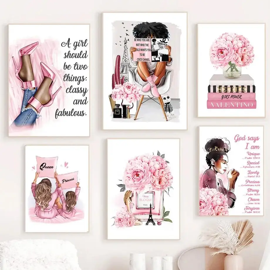 Элегантный Африканский Современный Холст С Принтом Пионов Парижская