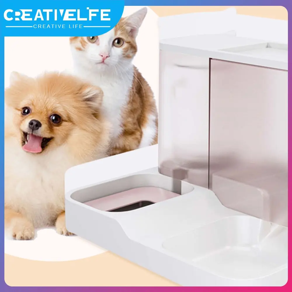 

Transparent Window Smart Food Dispenser Dry And Wet Separation Automatic Cat Feeder Matte Texture One-piece Design Timing Feeder