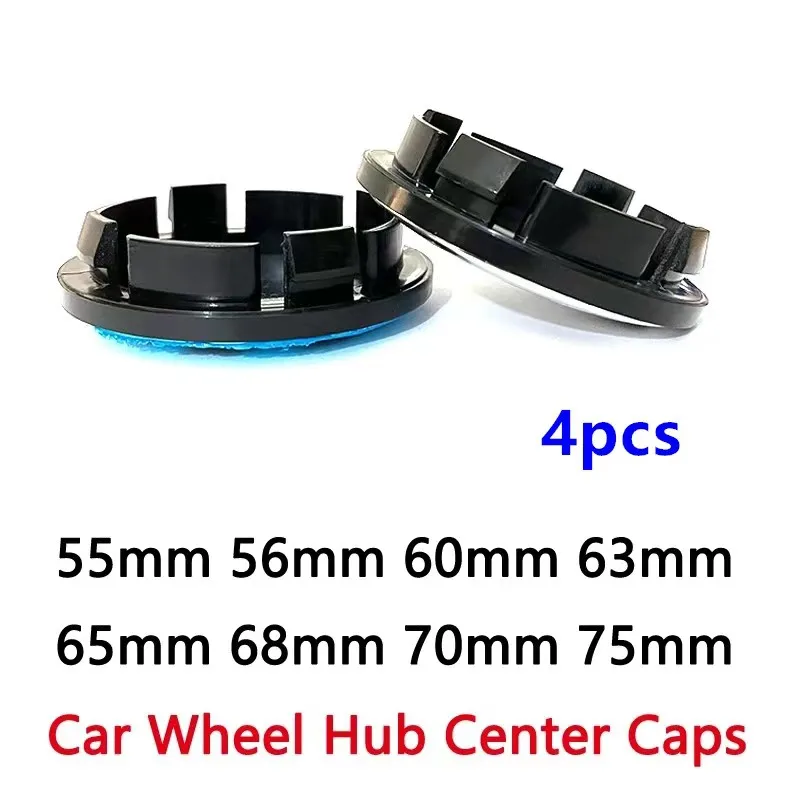 

4pcs Black Silver 55mm 56mm 60mm 63mm 65mm 68mm 70mm 76mm Car Rim Cover Wheel Hub Center Cap logo Emblem Auto Accessories