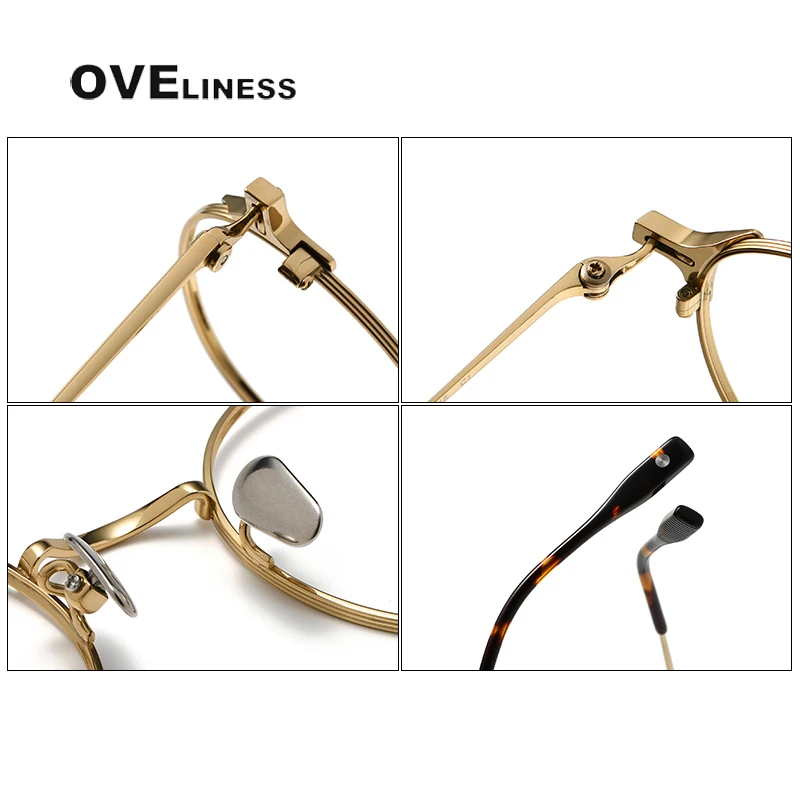 2024 оправа для очков из чистого титана мужчин и женщин круглые очки в стиле ретро