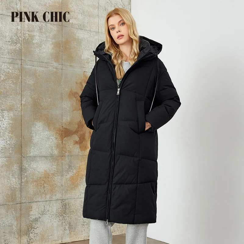 Женский зимний пуховик с капюшоном