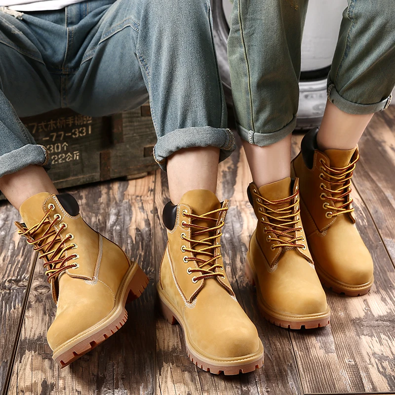 Men's Winter Boots Korean Casual Outdoor Work Shoes Trend Handmade Leather High-top Winter Boots Genuine Leather Men's Shoes