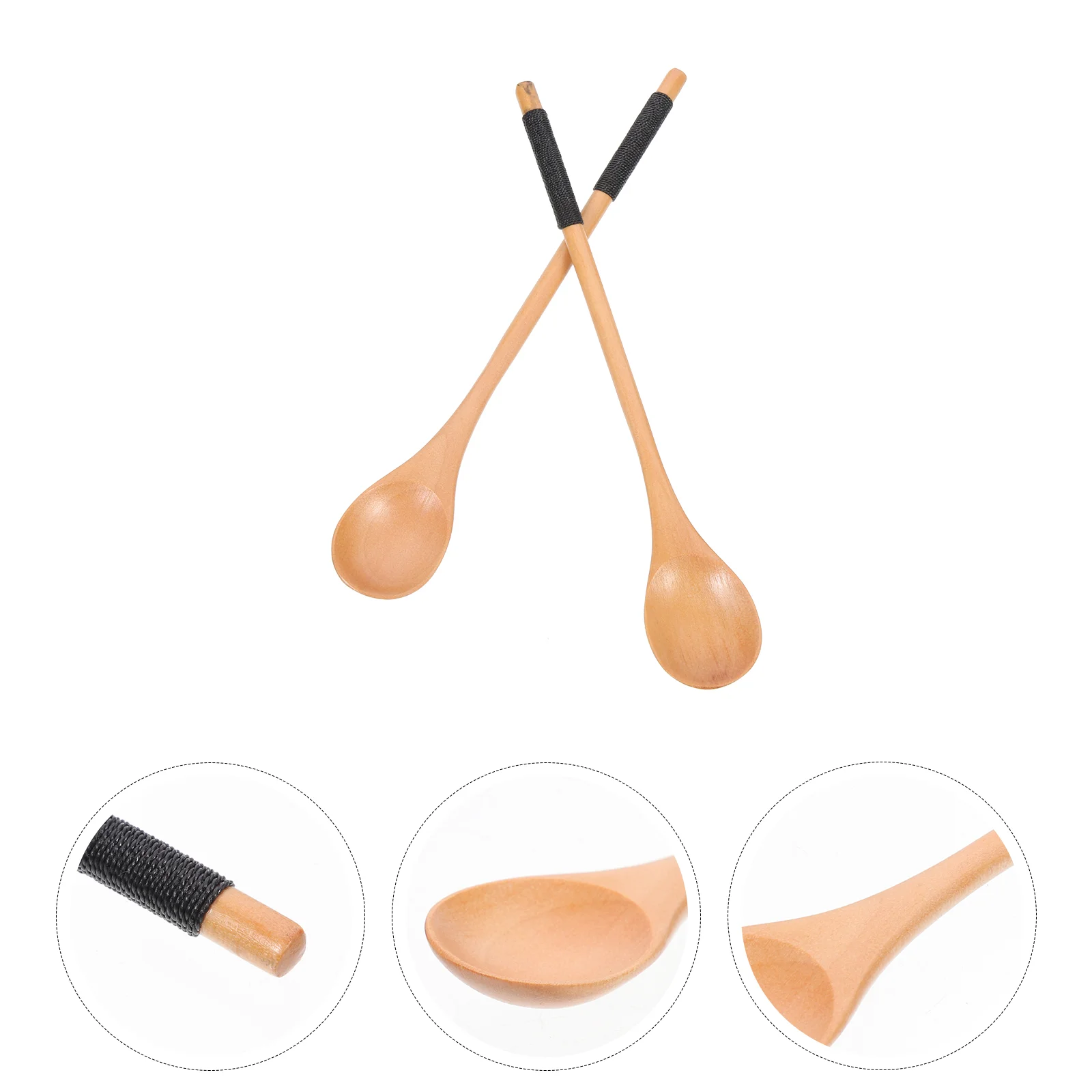 

2pcs Tea Serving Wood Practical Wooden Simple Salad for Eating Home