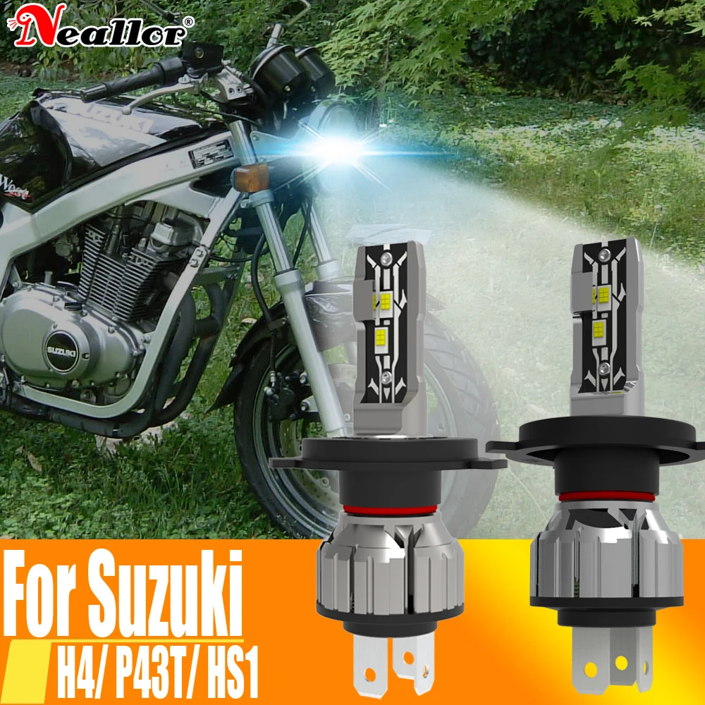 Лампы светодиодные для мотоциклетных фар Canbus P43T HS1 HB2 9003, 12 В, 55 Вт, для Suzuki GS 500