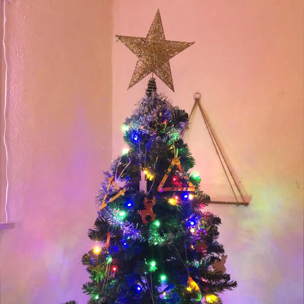 Топпер с золотой звездой для украшения рождественской елки идеально подходит