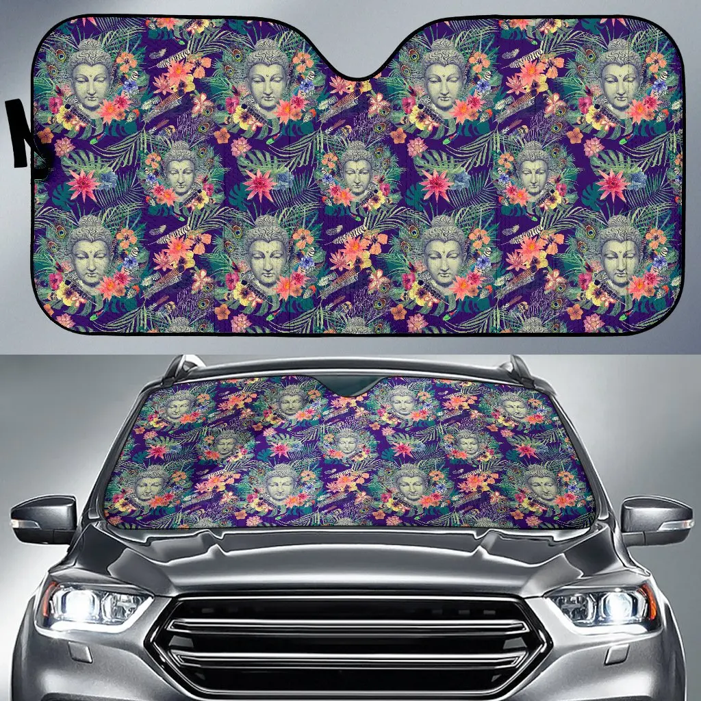 

Tropical Buddha Print Car Sun Shade
