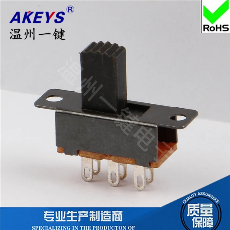 10 шт. SS-22F32 2P2T высота ручки 5 мм 6-контактный 2-ступенчатый вертикальный тумблер