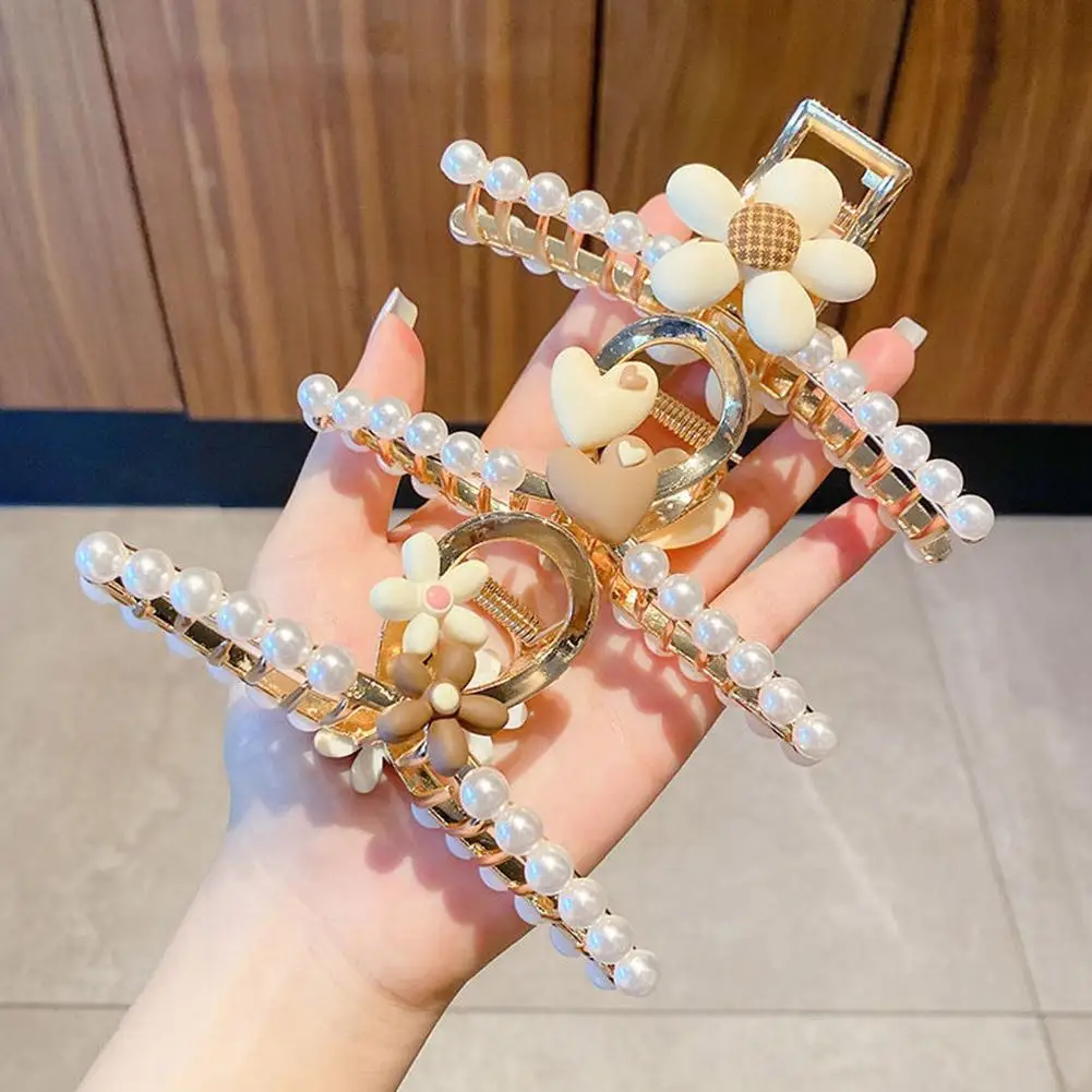 

Women Flower Hair Claw Gorgeous Small Hair Clips Metal Hairpins Hair Accessories For Girl Headdress Ornament Styling Tools