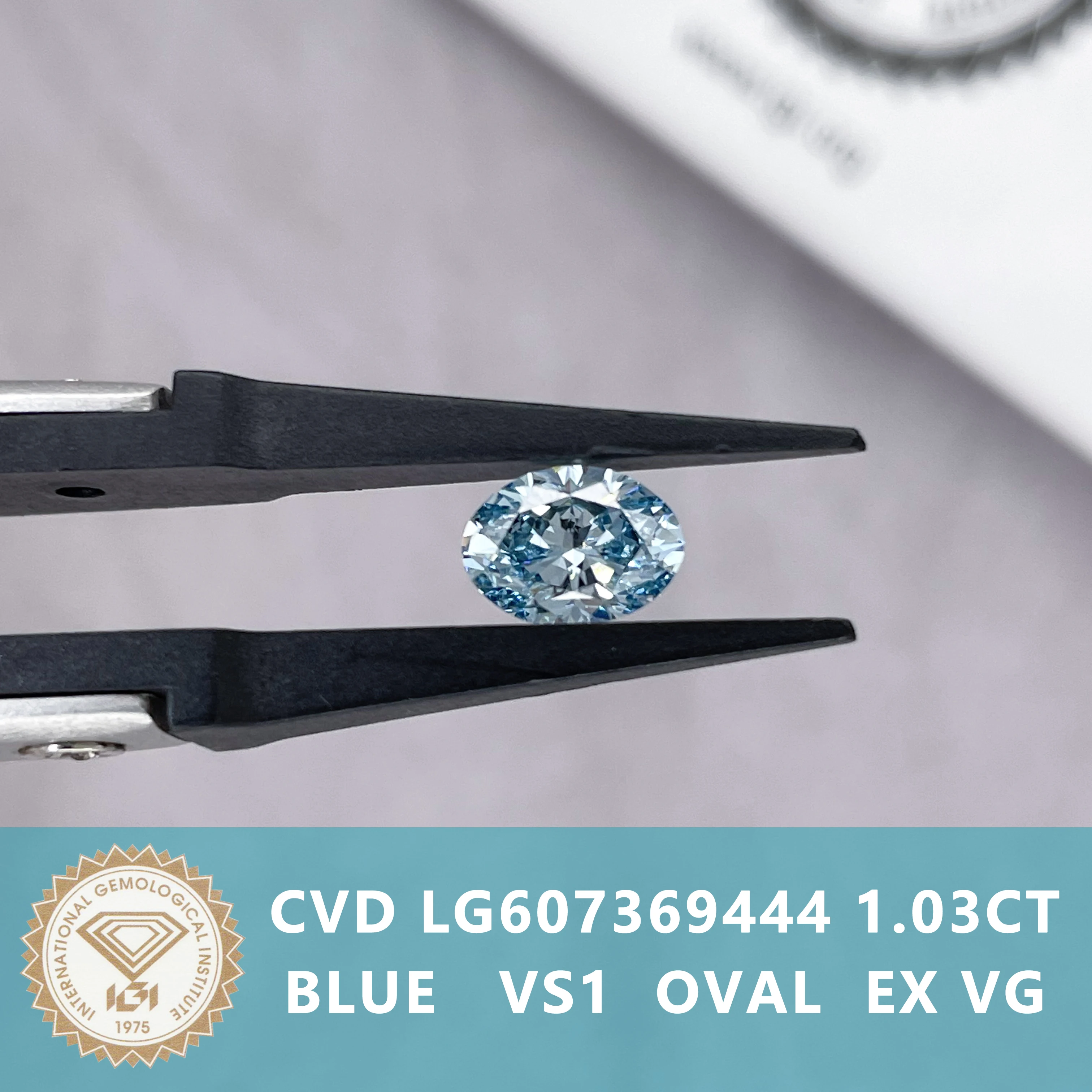 Распродажа высококачественных свободных бриллиантов CVD Blue Lab-Grown Diamond необычной