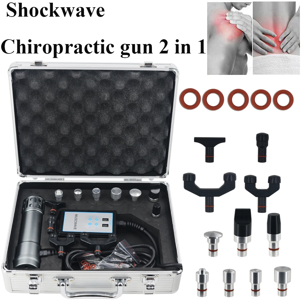 

Shockwave Chiropractic Gun 2 In 1 Massager ED Treatment Trochanteric Tendonitis Pain Relief Portable Shock Wave Therapy Machine