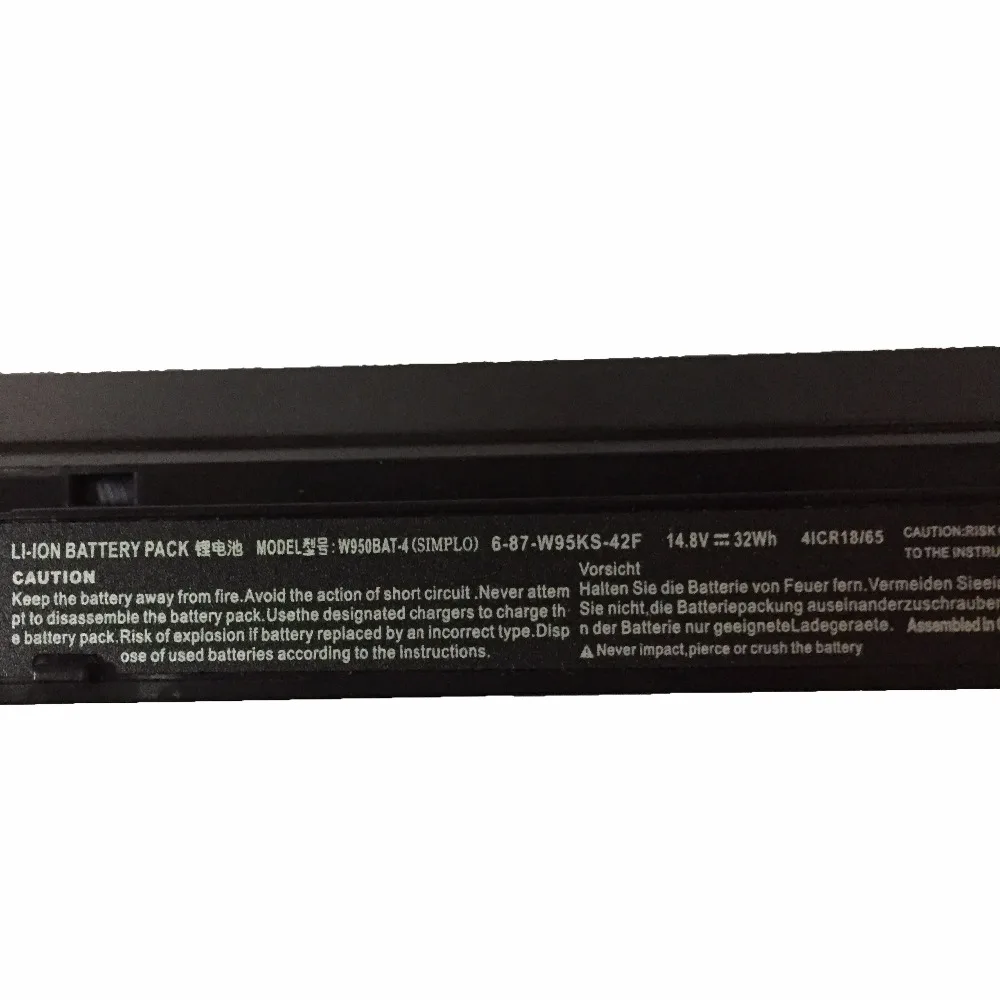 14 8 В 32 Втч 44WH W950BAT-4 новый оригинальный аккумулятор для ноутбука Clevo 6-87-W95KS-42F 6-87-W95KS