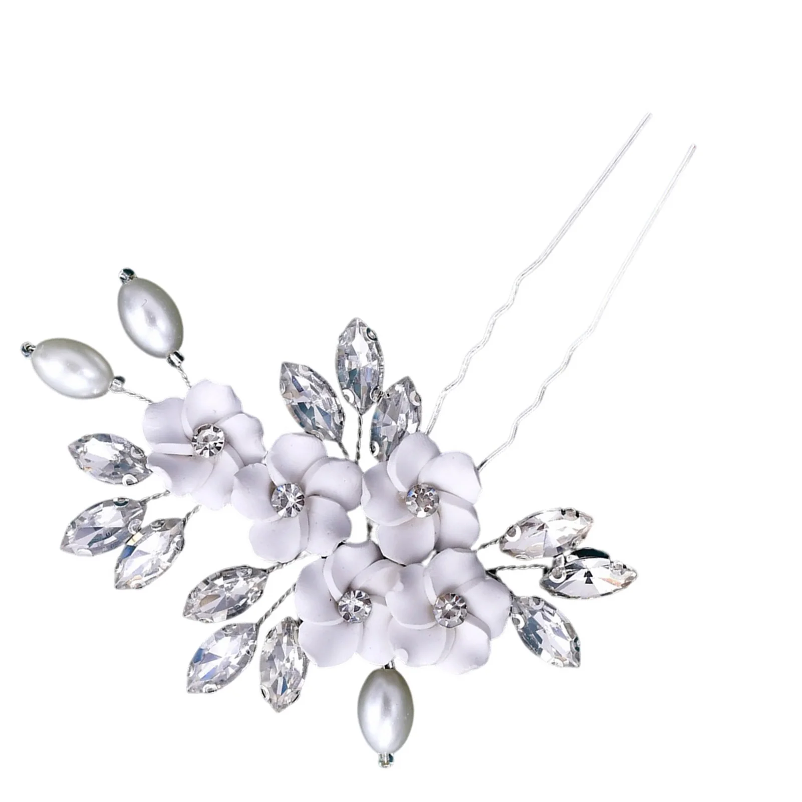 

Woman Bridal U Shape Hairpins Strong Hold Sparkly Rhinestone Leaves Headdress for Party Cosplay Outfit Cloth Matching