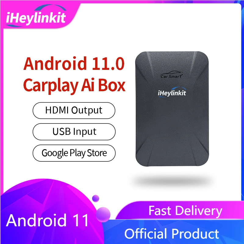 

iHeylinkit CarPlay Ai Box Android 11 Wireless HDMI Output Automatic Connect for Hyundai Honda Nissan Mazda Skoda Lexus Toyota VW