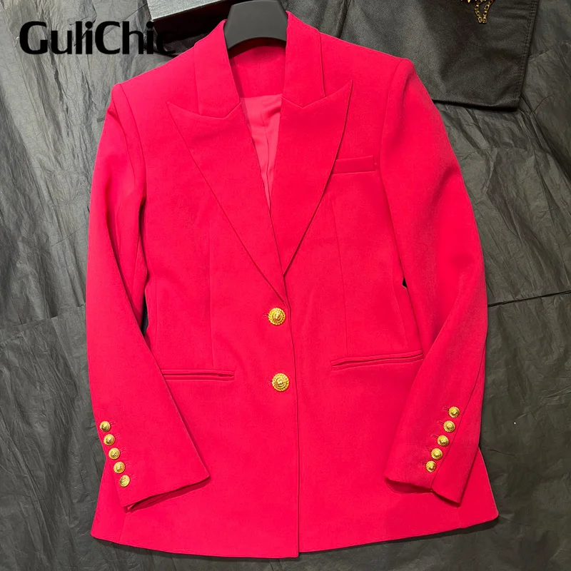 11.15 GuliChic женский осенне-зимний классический золотой дизайн на пуговицах