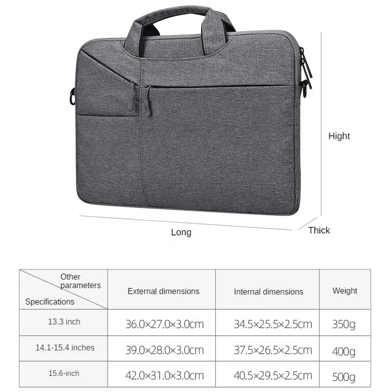 Laptop Bag Sleeve Case Protective Shoulder Carrying Case for Pro 13 14 15.6 Inch Macbook Air ASUS Lenovo Dell Huawei Handbag