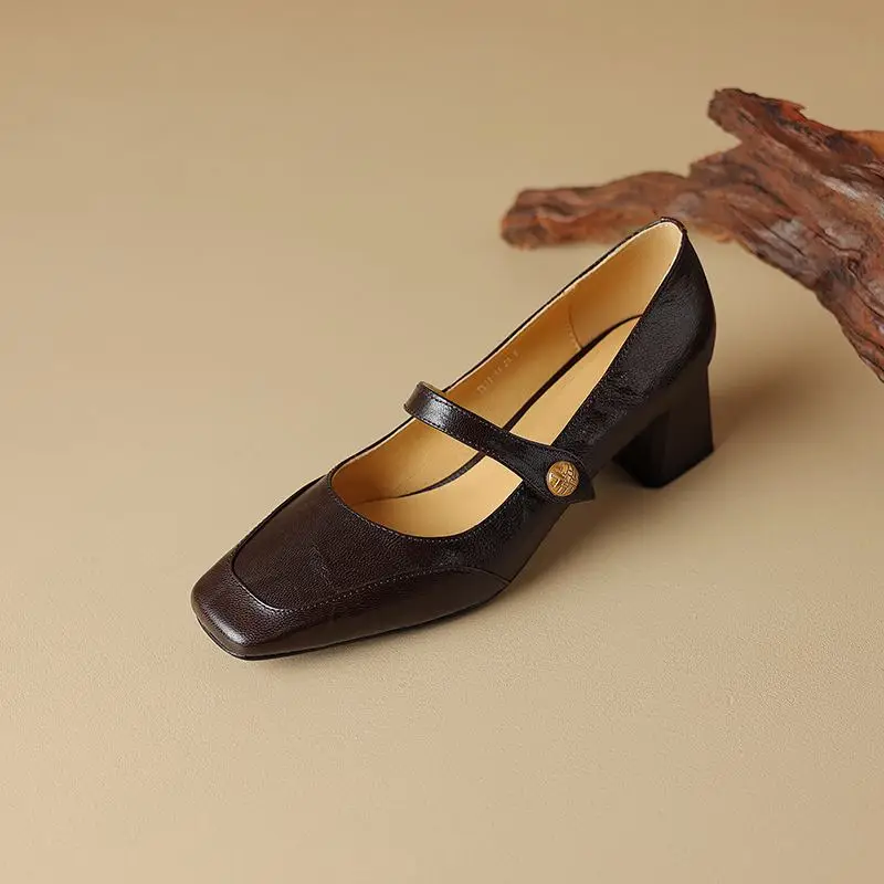 Элегантные женские туфли-лодочки Krazing Pot из овечьей кожи на толстом каблуке