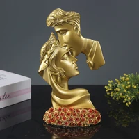 a kiss for love valentines day kiss couple imitation copper resin ornaments handicraft souvenirs