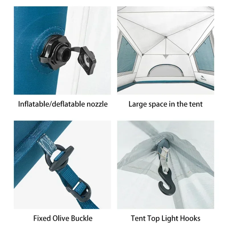 Naturehike Air 12 0 легкая надувная палатка для кемпинга на 3-4 человека новая портативная