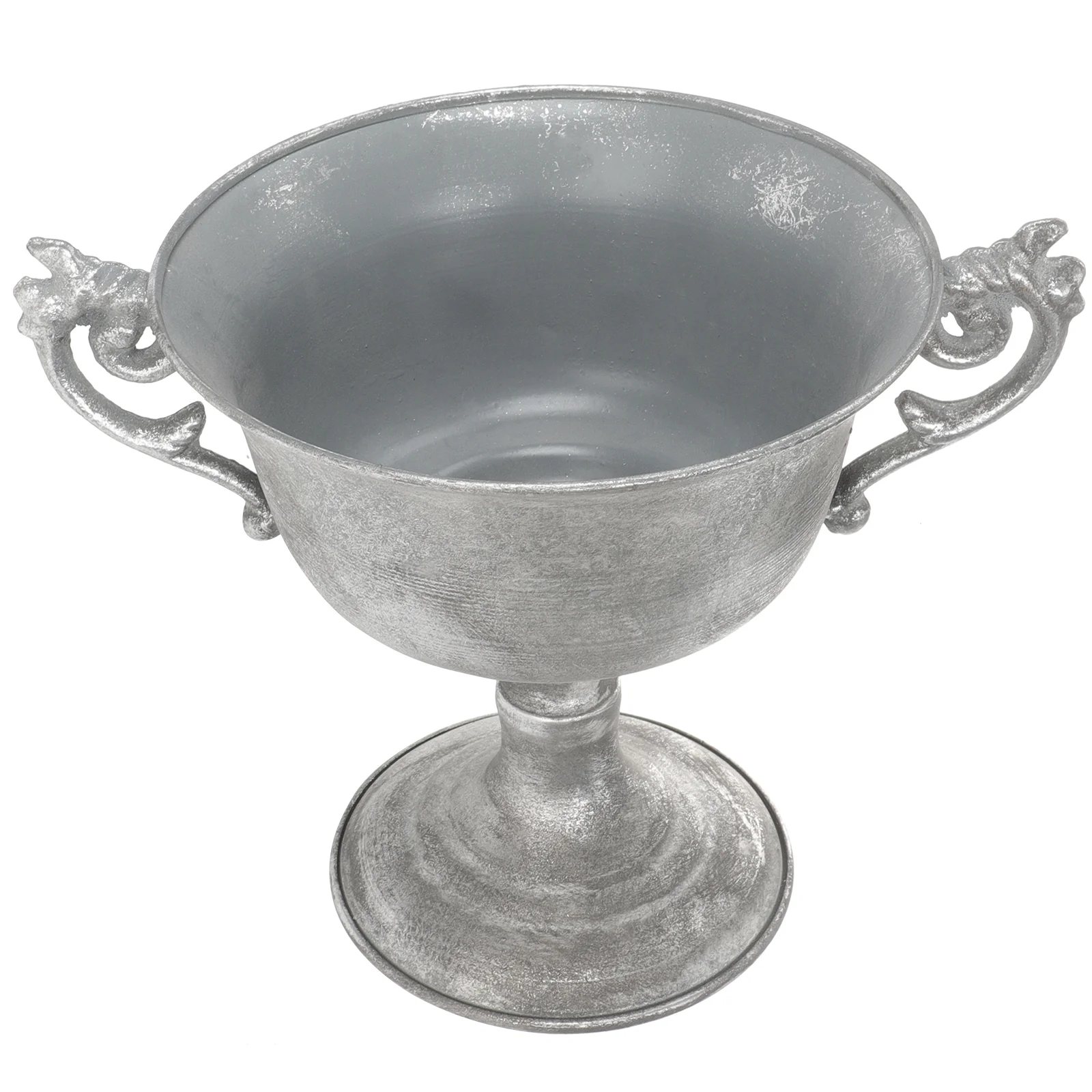 

Vase Urn Flower Planter Pot Metal Table Planters Vases Vintage Wedding Tabletop Pedestal Arrangement Bridal Shower Minimalist