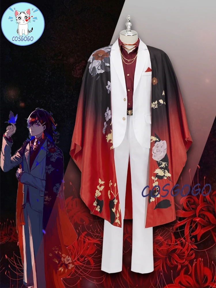 

Костюм для косплея Hololive Vtuber Luxiem Vox Akuma, униформа Vox Akuma костюм для Хэллоуина вечеринки, Аниме кимоно