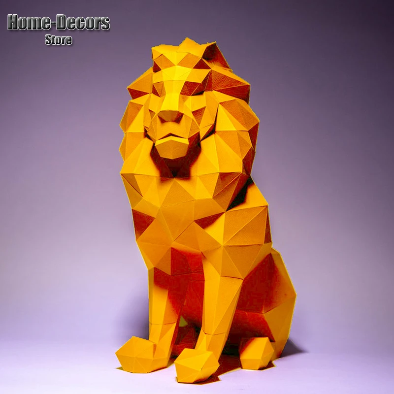 

3D Paper Mold Lion Non-Finished Model Folding Paper Work Party DIY Craft Home Desk Floor Paperwork Decor Figurines Miniatures