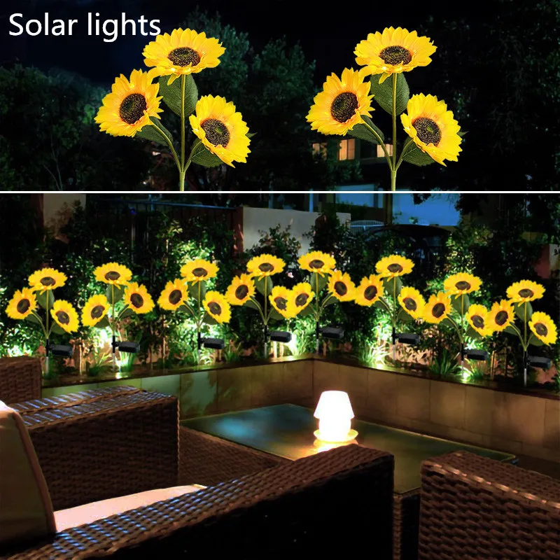 

Solar Sunflowers Solar Outdoor Lights Garland IP65 Waterproof Solar Flowers Pathway Light for Patio Yard Solar Light Outdoors