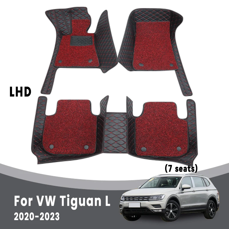 

Car Floor Mats For Volkswagen vw Tiguan L 2020 2021 2022 2023 (7 Seater) Double Layer Wire Loop Rugs Interior Accessories Pads