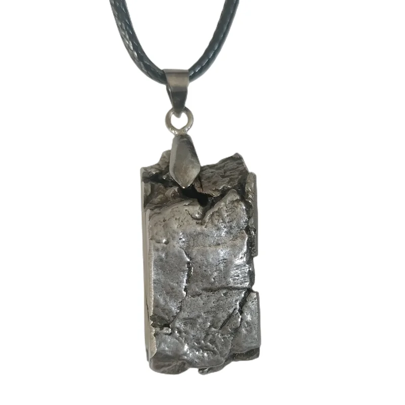 

Подвеска из аргентинского железа, метеорит, железная Подвеска из необработанного метеорита, ожерелье из натурального метеорита
