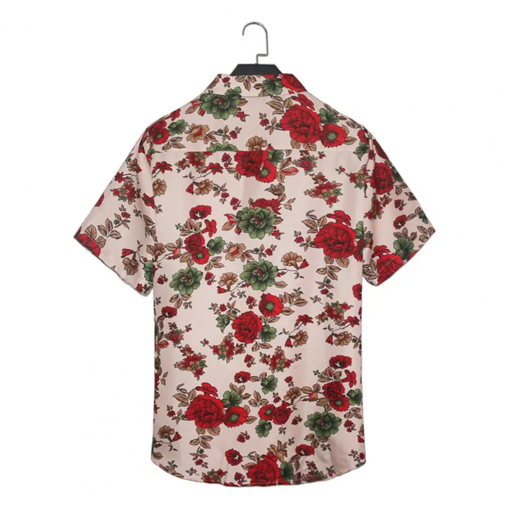 

Male 1 Set Popular Slim Flower Pattern Shirts Shorts Summer Shirt Short Pants Printed for Travel