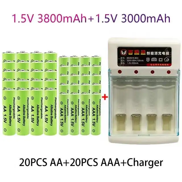 

100% Original 1.5V AA3.8Ah+AAA3.0Ah Rechargeable Battery NI-MH 1.5 V Battery for Clocks Mice Computers Toys So on+free Shipping