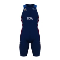 mens usa zip back triathlon suit outdoor sports running swimming competition trisuit ciclismo long distance cycling clothing