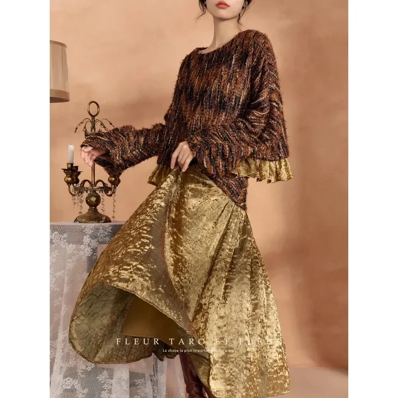 MiiiiX костюм во французском стиле ретро с круглым вырезом свободный шерстяной