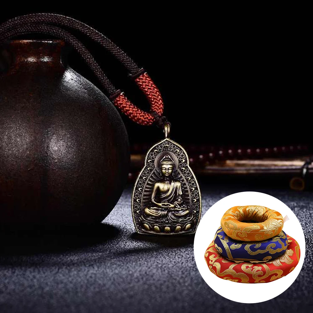 

Bowl Singing Cushion Tibetan Pillow Ringsound Mat Silk Meditation Pad Holder Bowls Brocade Chakra Rubber Gong Stand Gift Yoga