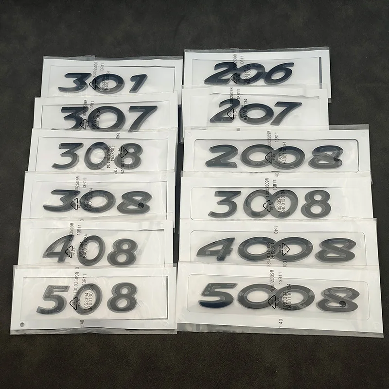 3D ABS хромированная наклейка на багажник автомобиля для искусственных букв 206 207 301 307 308 408 508 2008 3008 буквы аксессуары