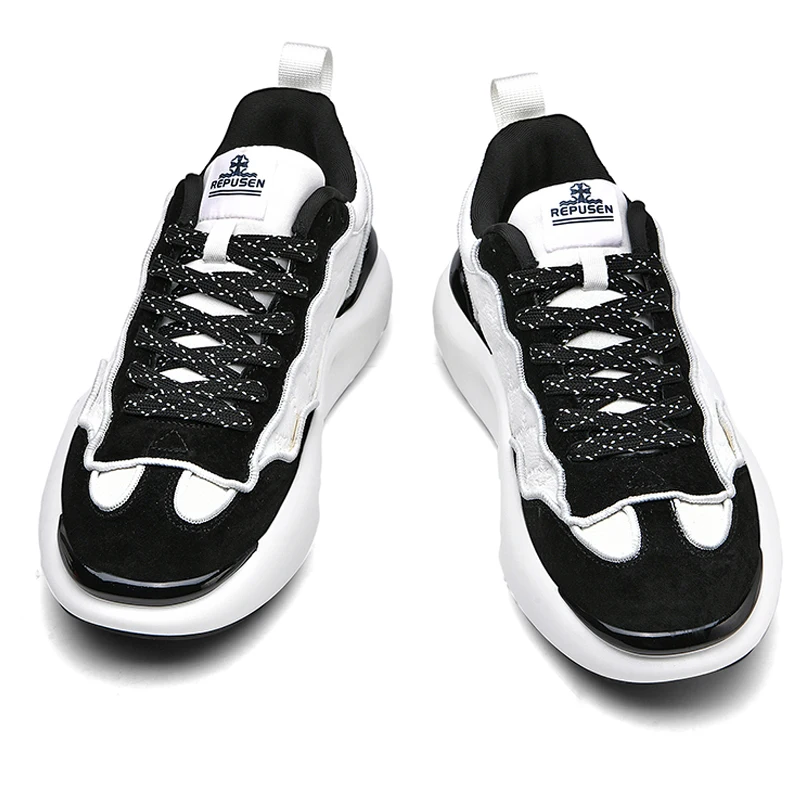 Brand Men Skateboarding Shoes Thick Sole Flat Sneakers Leather Male Luxury Shoes Zapatillas Hombre Rubber Boots Man Sport Shoes