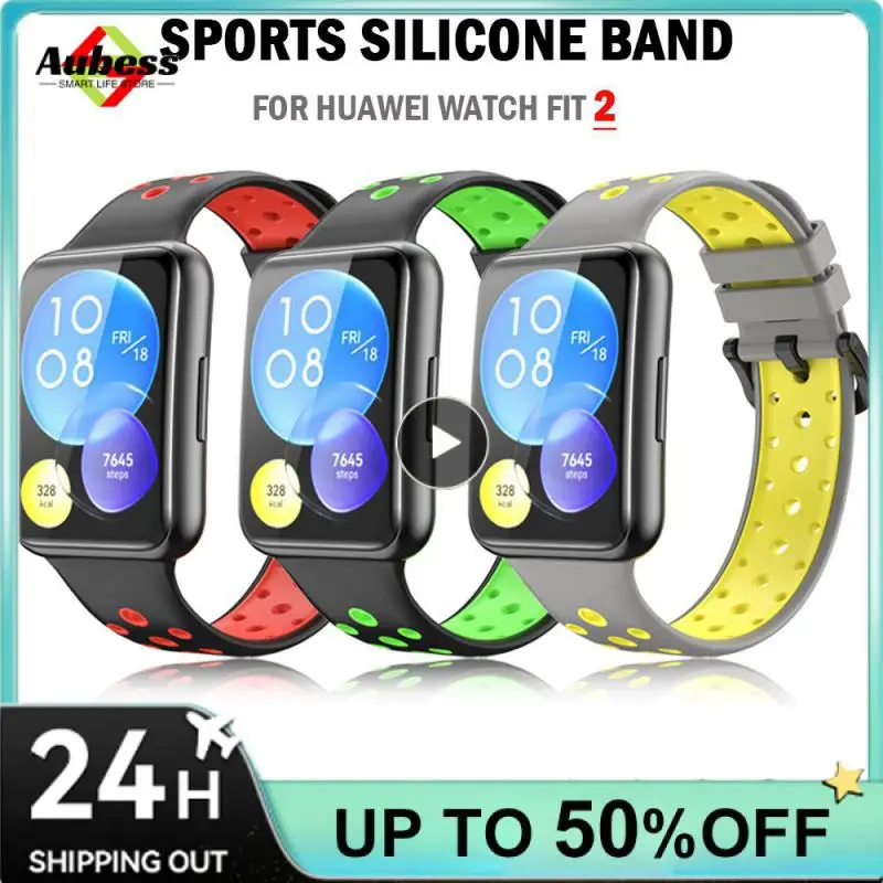 

For Huawei Watch Fit 2 Watch Strap Soft Breathable Silicone Strap Smart Accessories Replaceable Watch Band