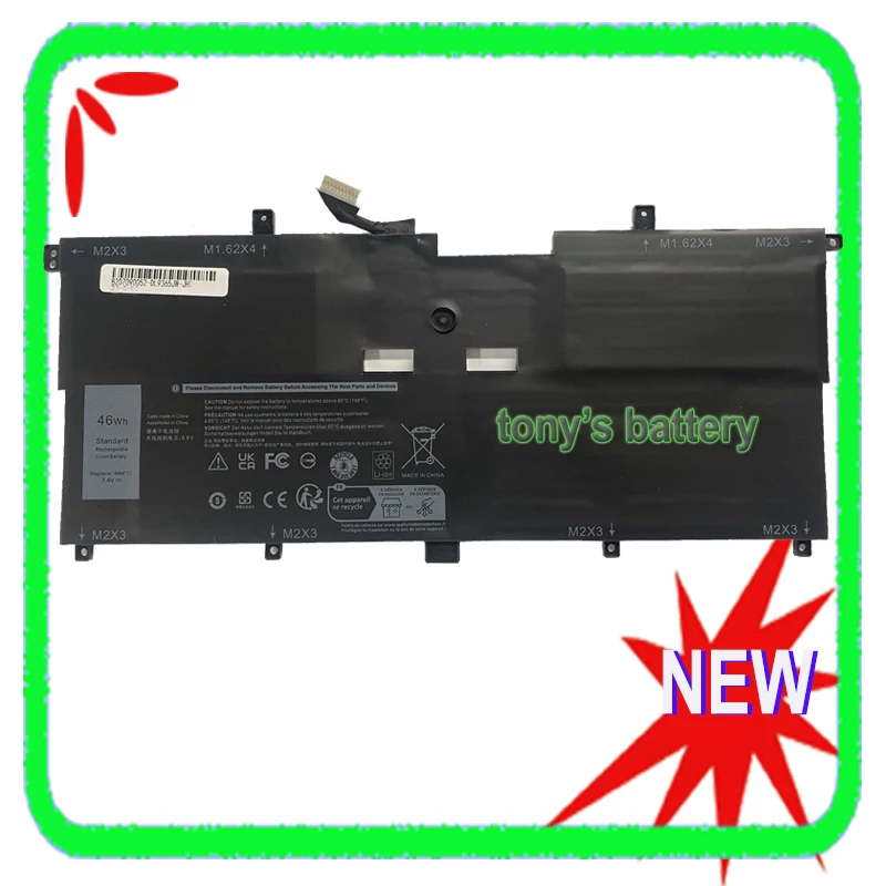 Фото Новый аккумулятор NNF1C для Dell XPS 13 9365 2-в-1 2017 13-9365-D1605TS D1805TS NP0V3 HMPFH P71G P71G001 7,6 В 46 Втч №1