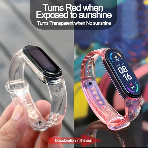 Ремешок для Xiaomi Mi Band 7 6 5 4 3, световой браслет для Mi Band5, браслет из ТПУ с защитой от пота для Miband 6 4, сменный ремешок