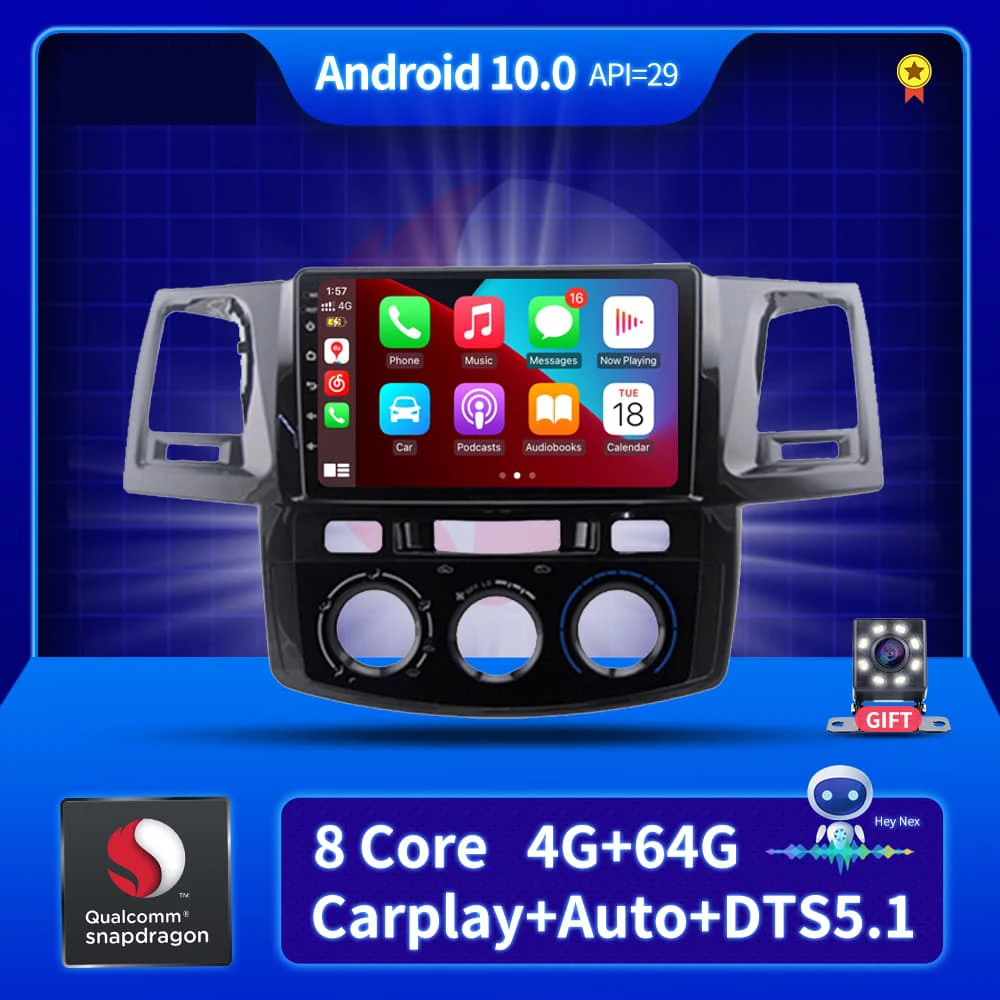 

Car Radio Stereo Audio for Toyota Fortuner Hilux 2008-2014 Bluetoothautoradio Navigation GPS Multimedia Android Double 2 Din