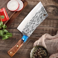handmade forged meat cleaver chopping butcher knife bone cutter high carbon for kitchen outdoor cooking camping knife